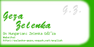 geza zelenka business card